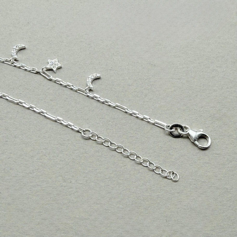 Moon and Star Cubic Zirconia Bracelet