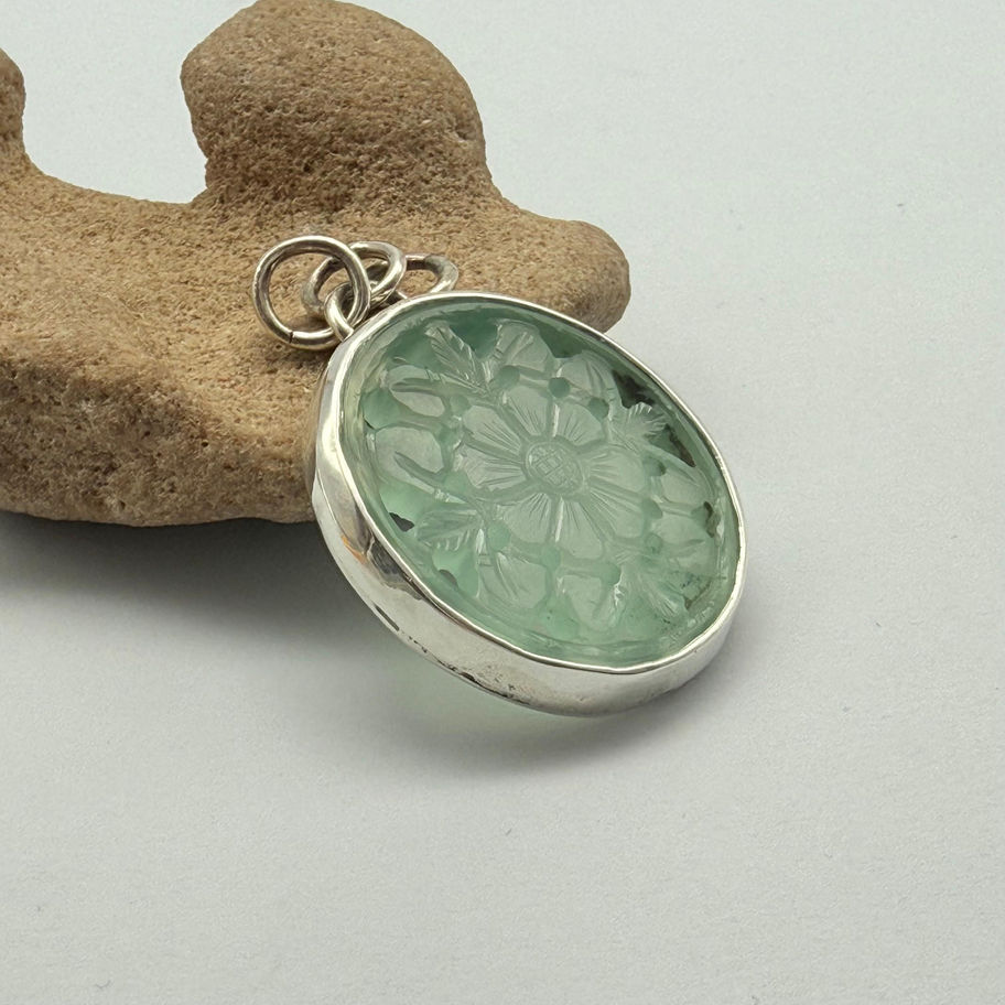 Round Carved Jade Pendant