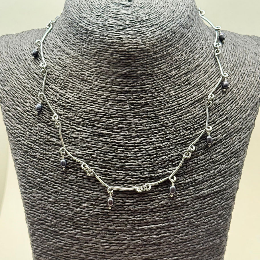 Pearl Loop Bar Necklace