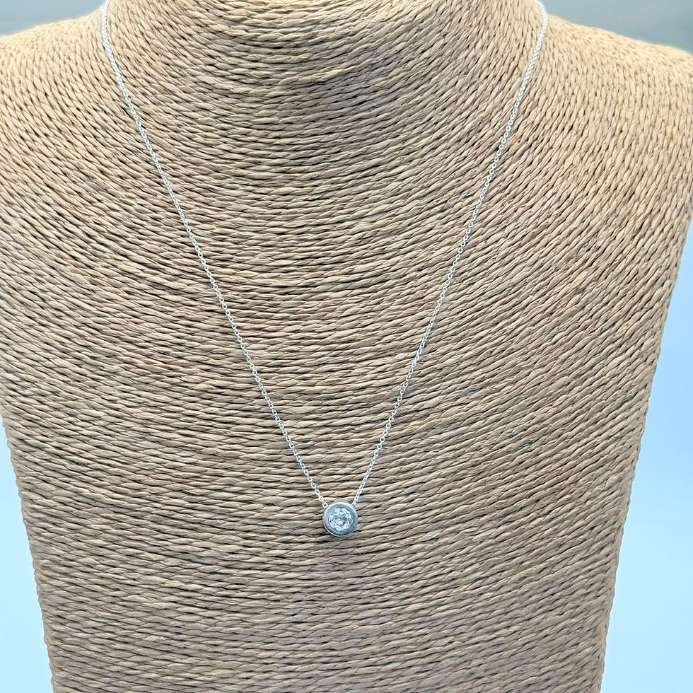 Cubic Zirconia Round Slider Necklace