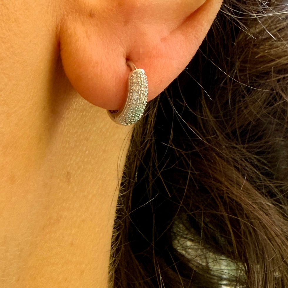 Pave Huggie Earrings with Hearts