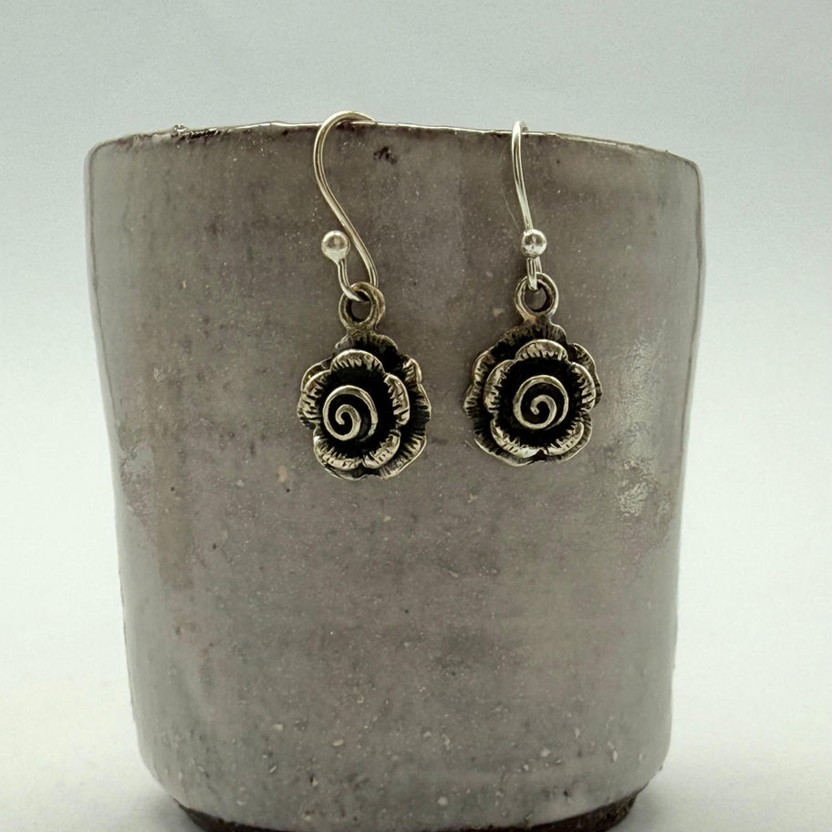 Oxidised Flower Earrings