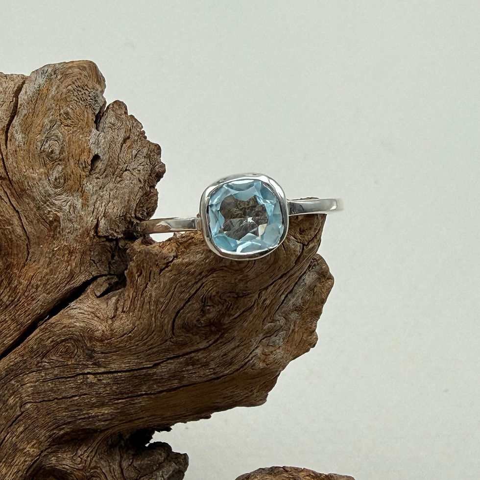 Blue Topaz Cushion Cut Ring