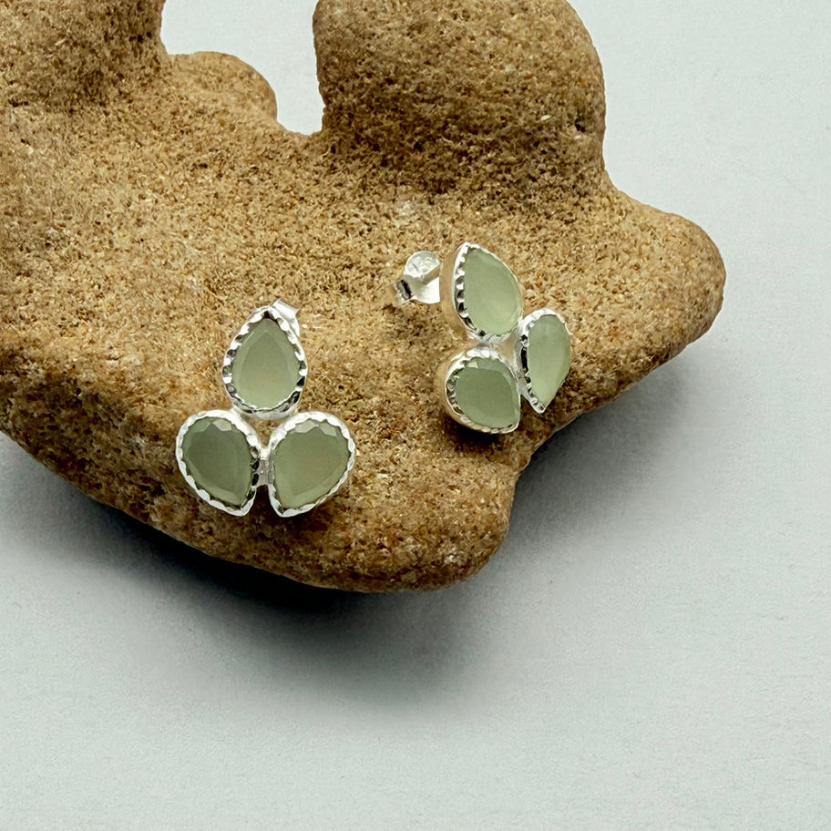 Prehnite Trio Studs
