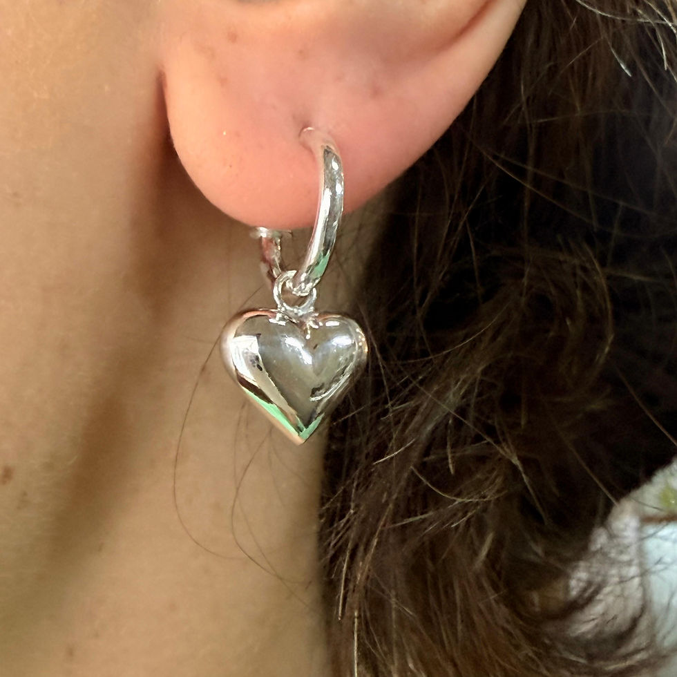 Puffy Heart Hoop Earrings
