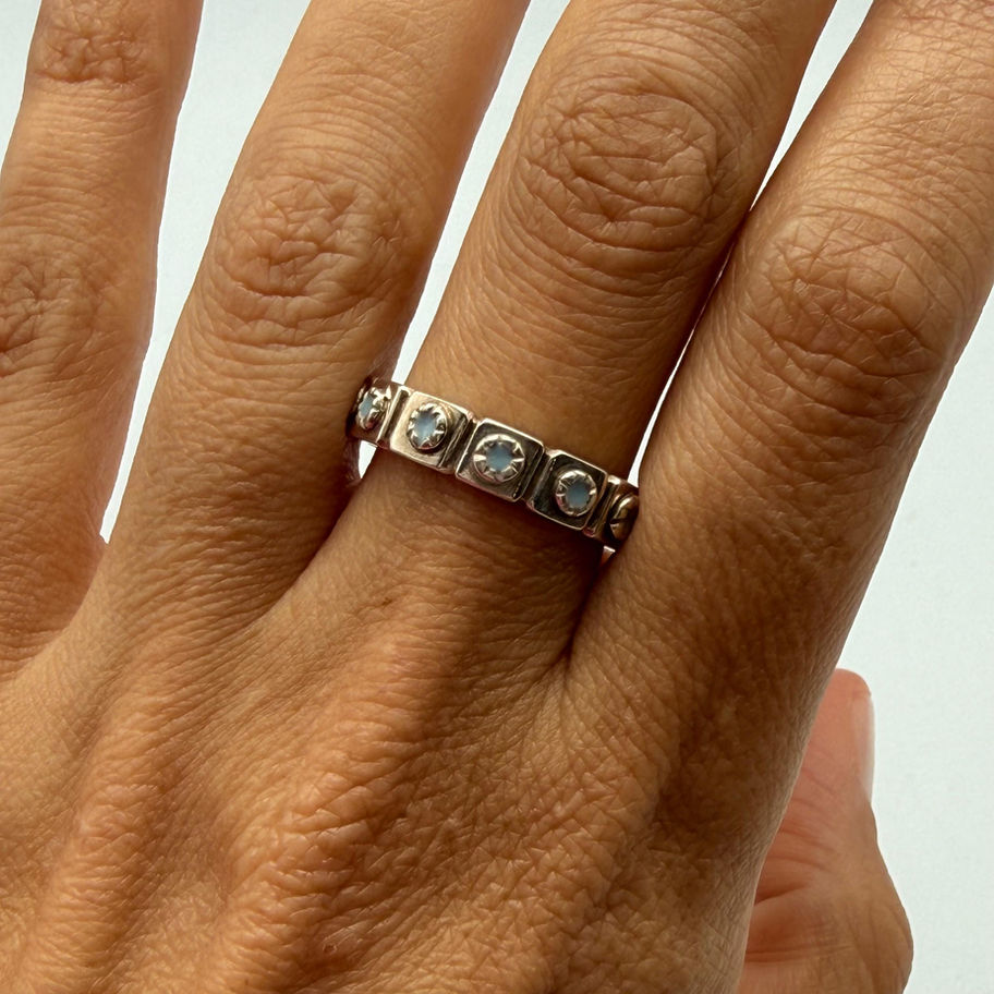 Blue Enamel Eternity Ring