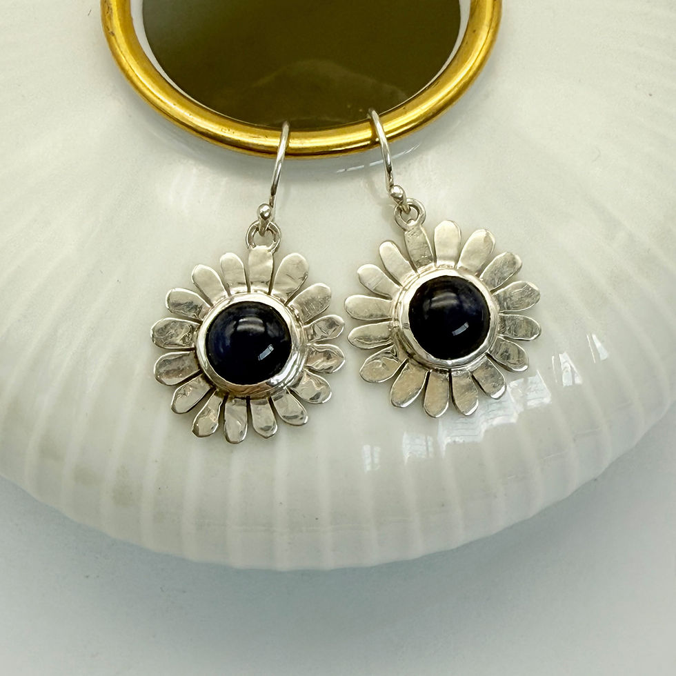 Lapis Lazuli Flower Earrings