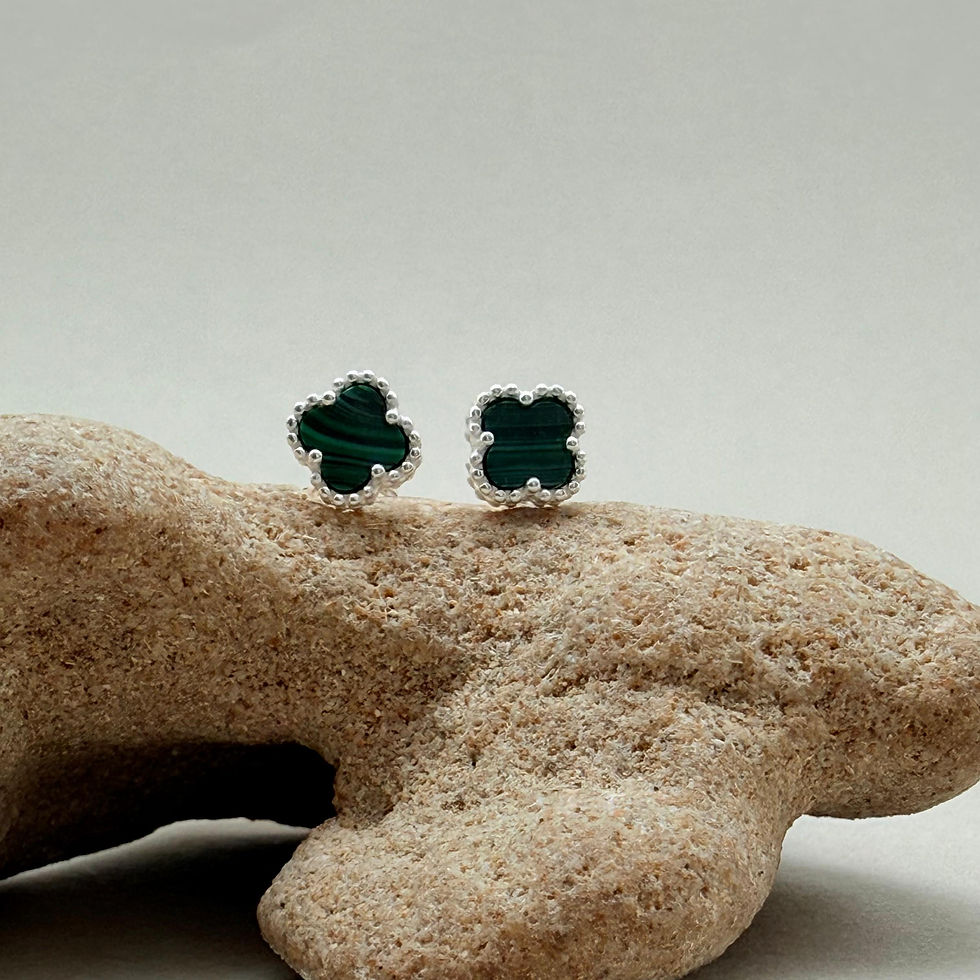 Malachite Clover Earrings