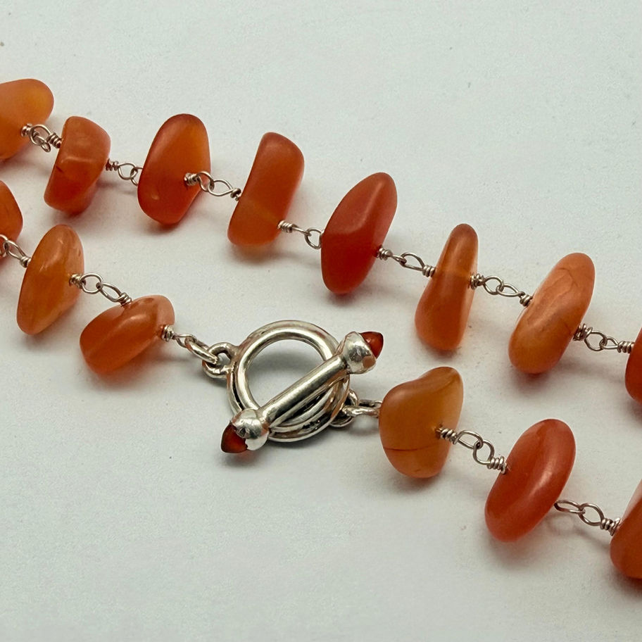Tumbled Amber Bead Necklace
