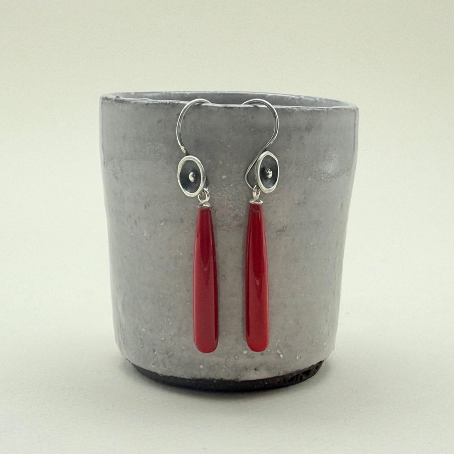 Reconstructed Coral Drop Earrings