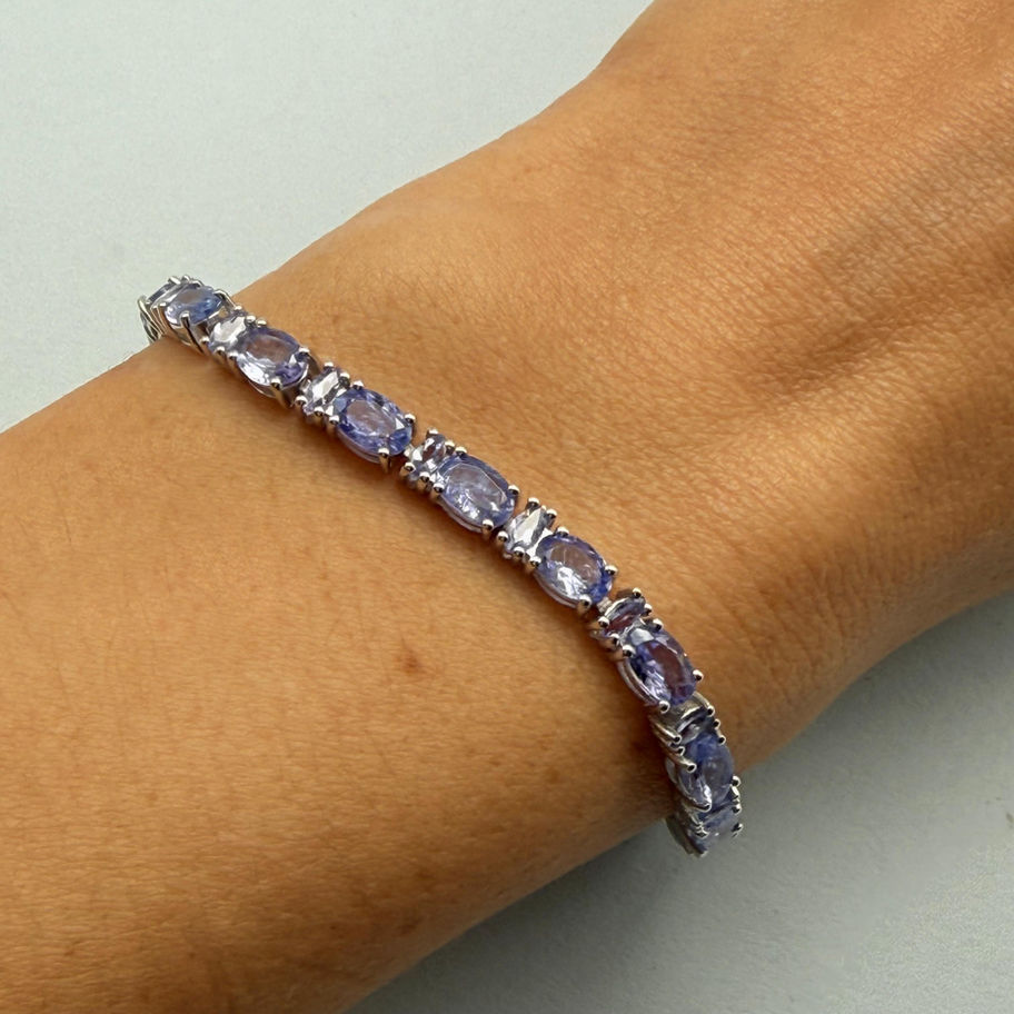 Tanzanite Oval and Marquise Tennis Bracelet