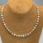 Irregular Pearl and Rainbow Czech Glass Bead Necklace