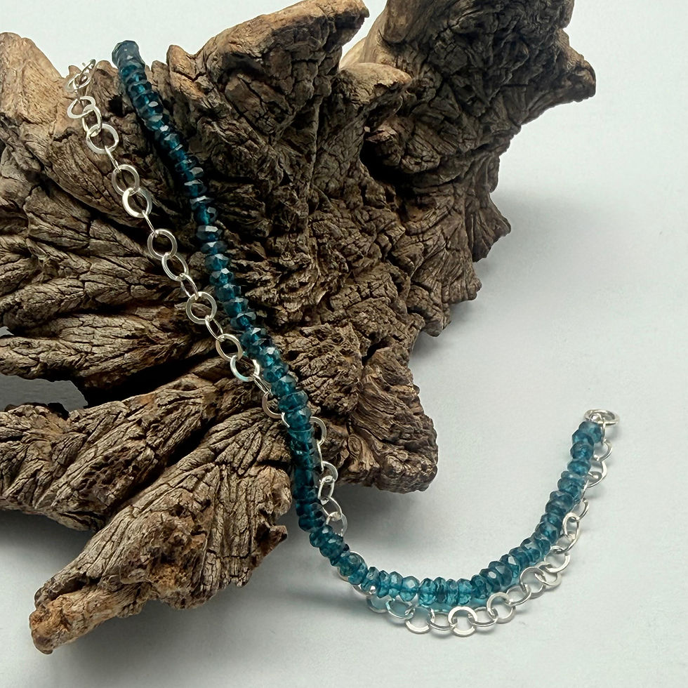 London Blue Topaz and Round Link Chain Bracelet