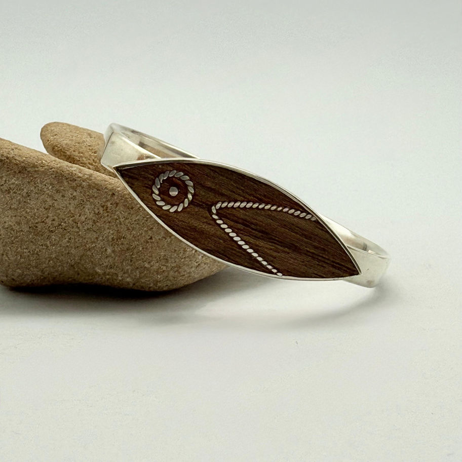 Wood Detail Cuff Bangle