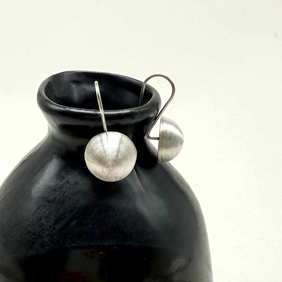 Thumbnail: Matte Brushed Dome Earrings