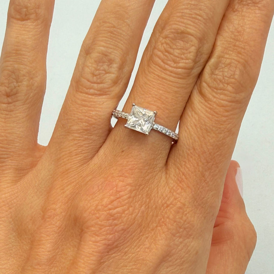 Princess Cut Moissanite Ring