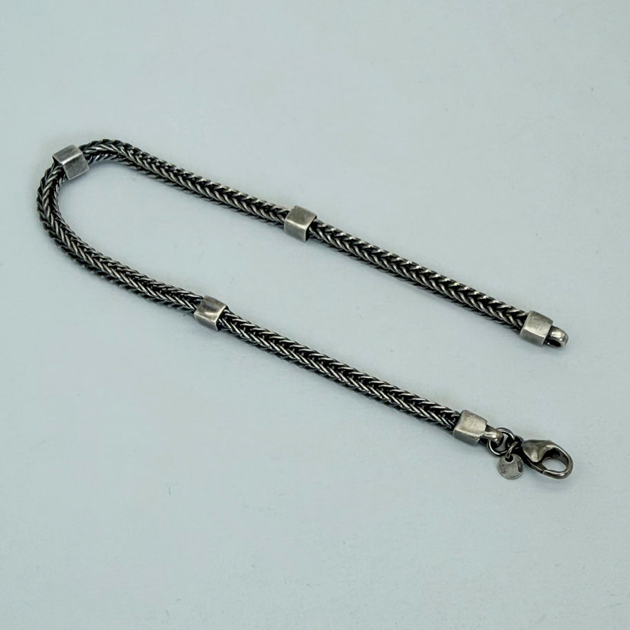 Oxidised Wheat Link Bracelet