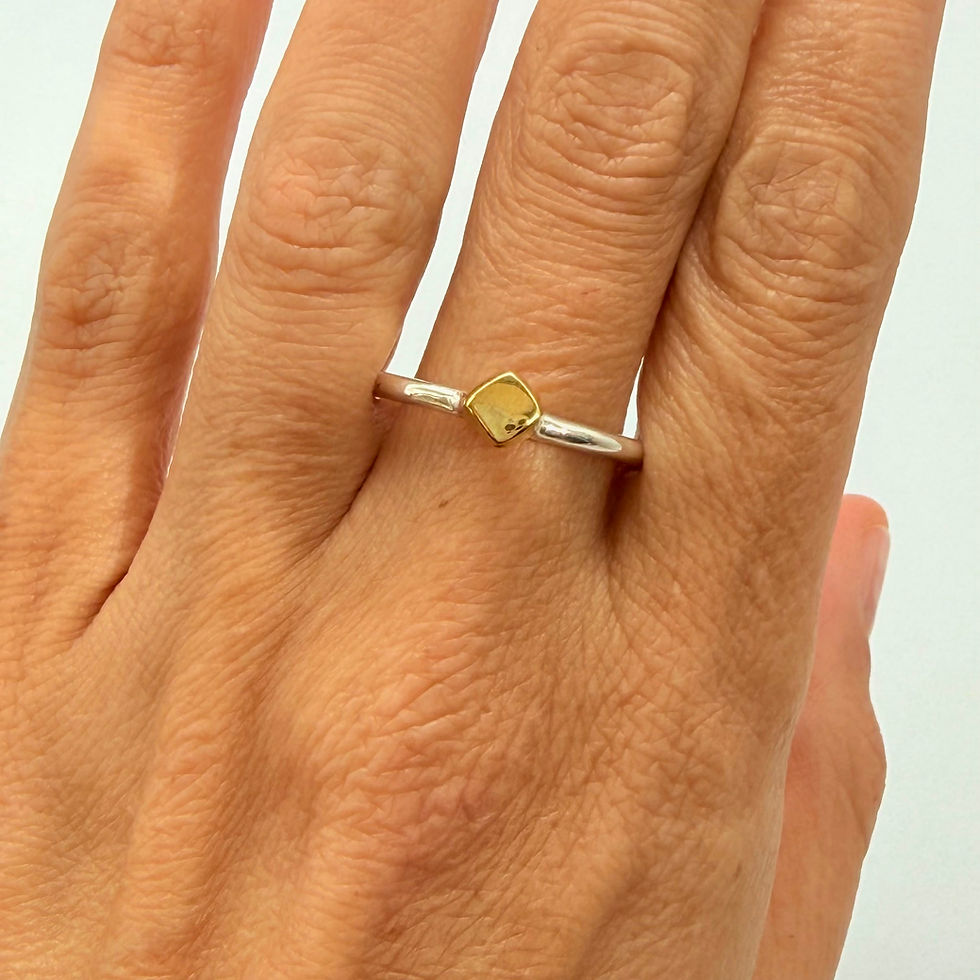 Brass Detail Geometric Stacking Ring