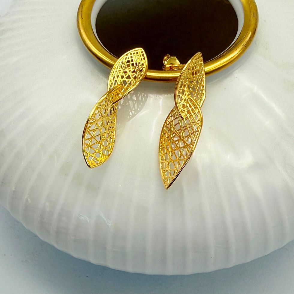 Gold Plated Leaf Earrings