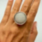 Moonstone Checkerboard Round Ring