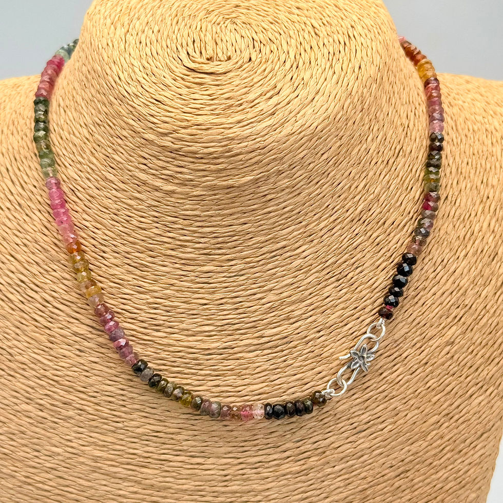 Multi Colour Tourmaline Necklace with Flower Clasp