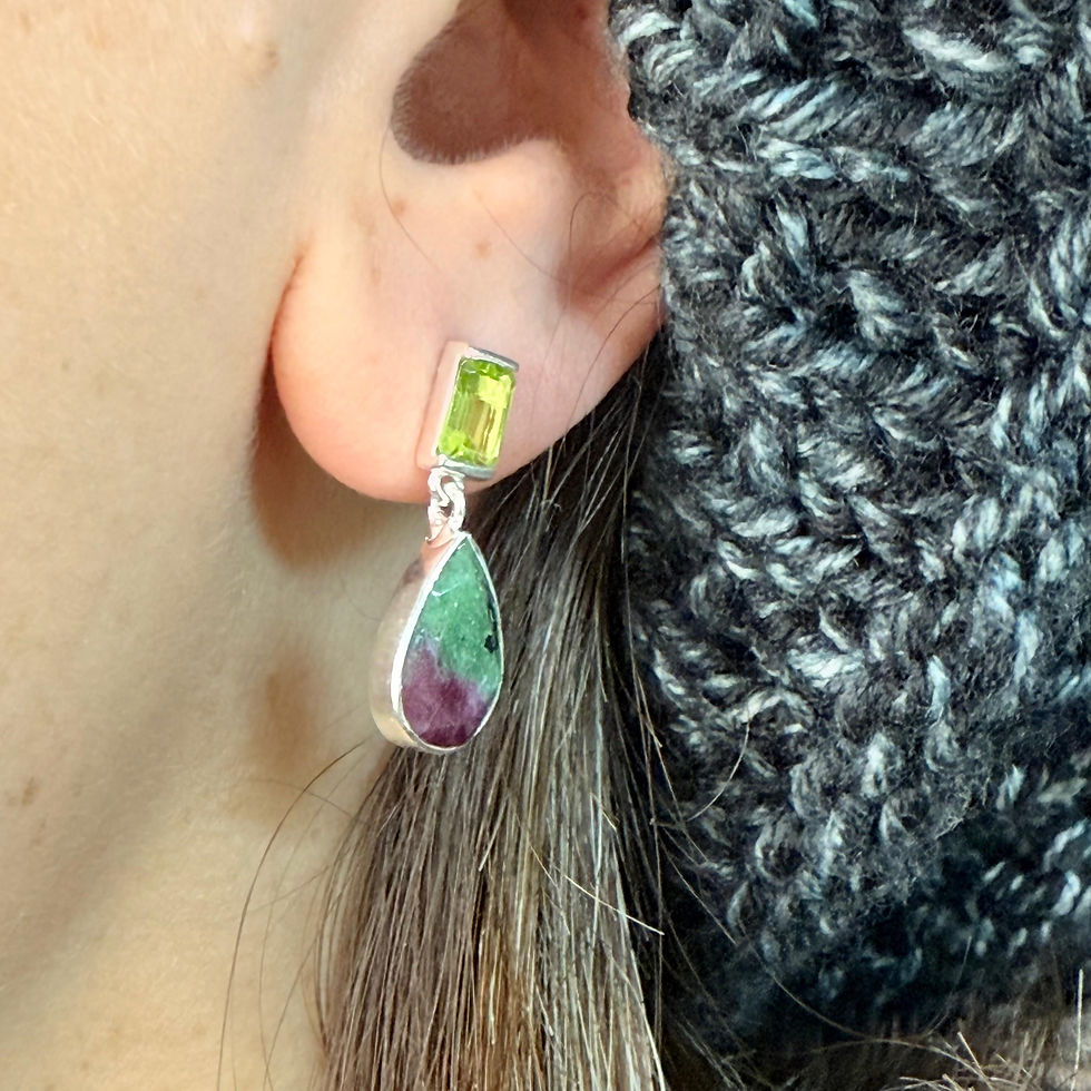 Peridot and Zoisite Ruby Earrings