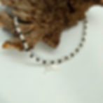 Religious Medallion and Cross Onyx Bracelet