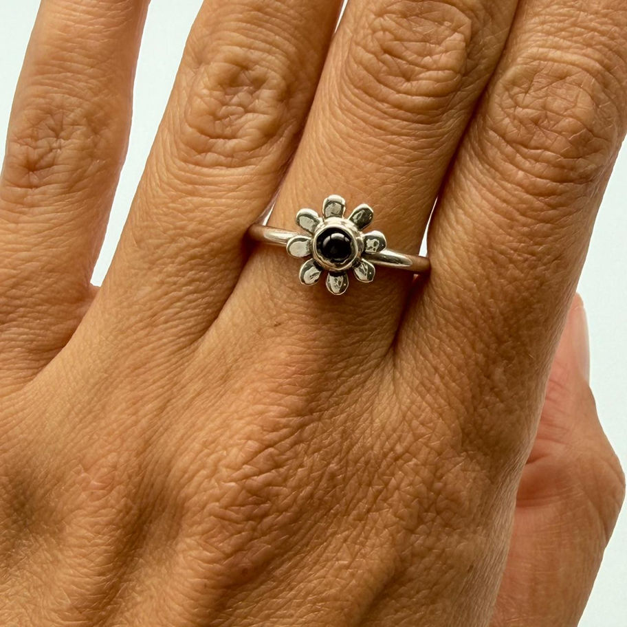 Garnet Flower Ring
