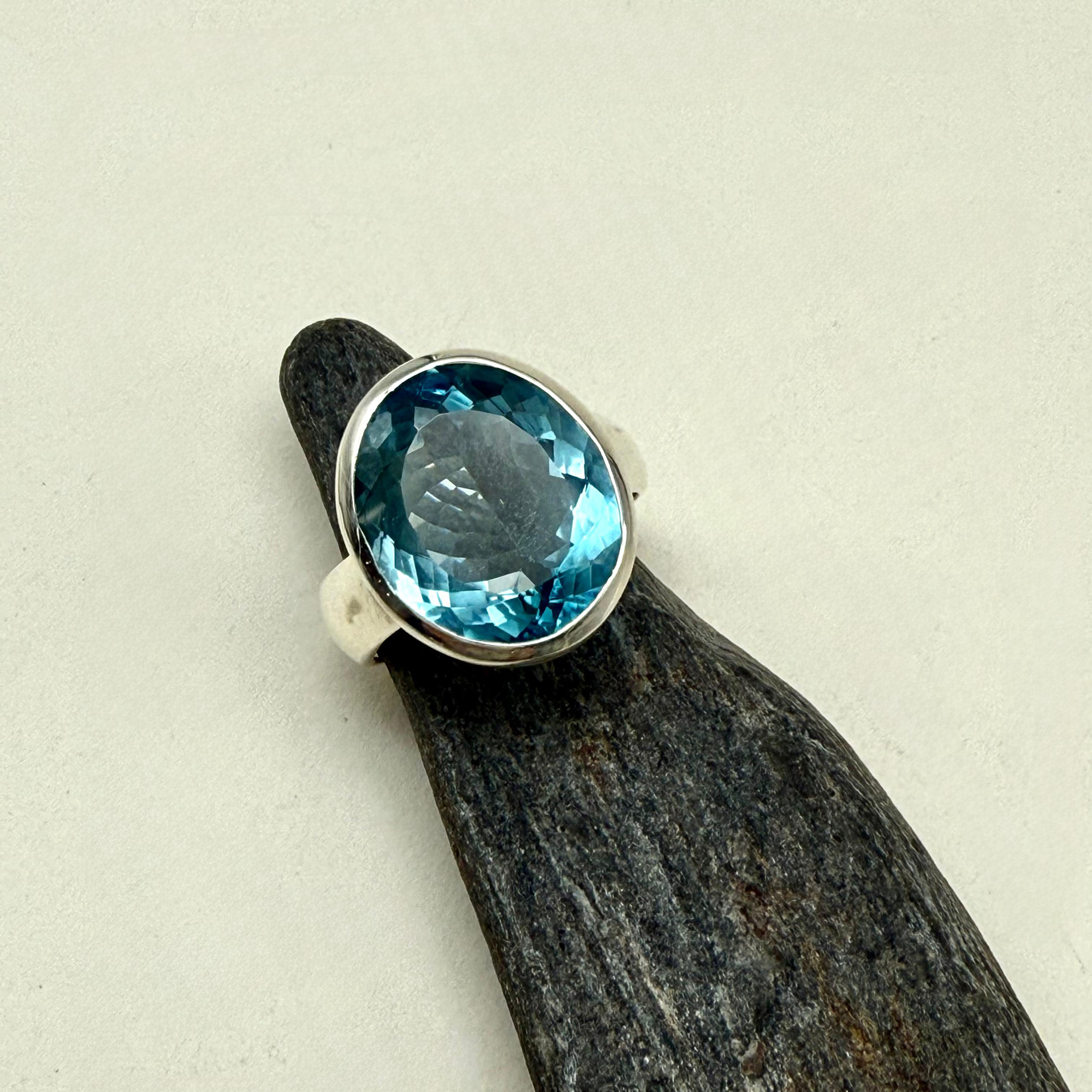 Blue Topaz Oval Ring