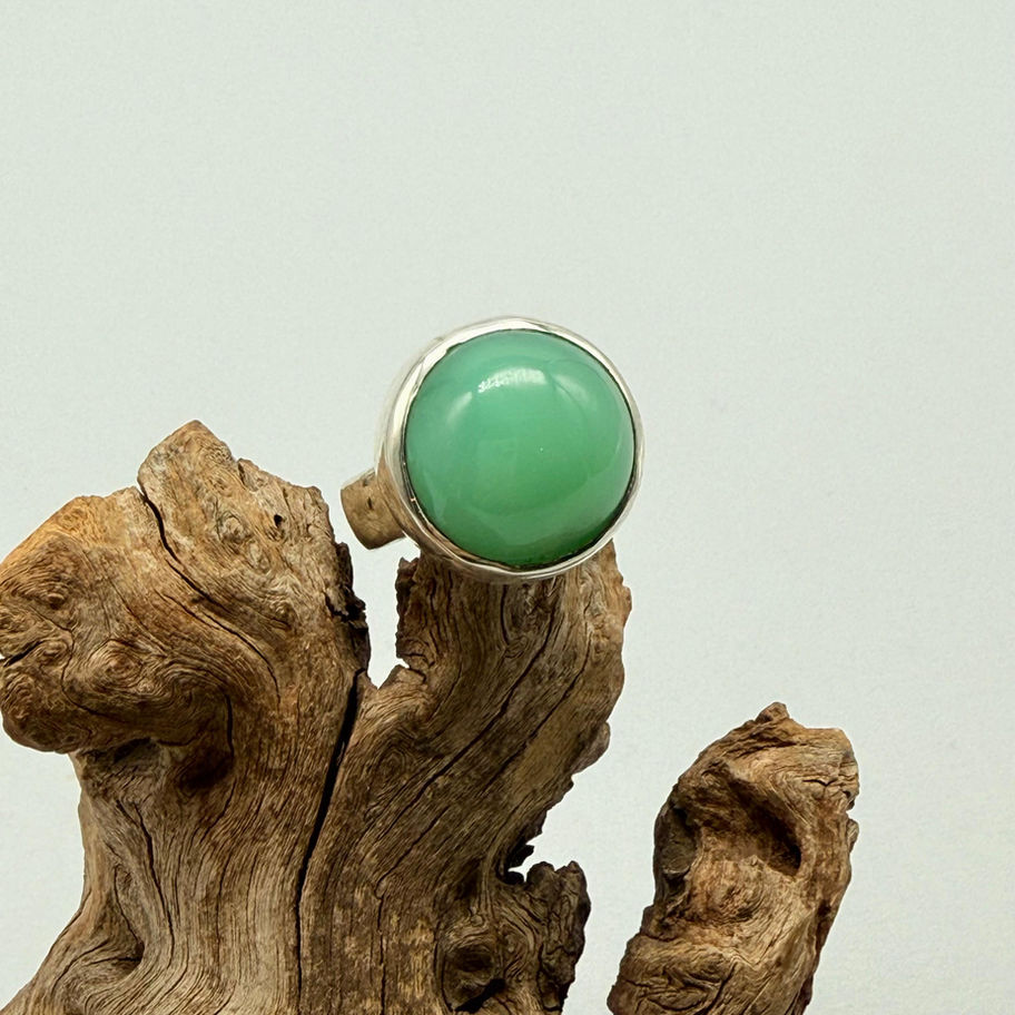Chrysoprase Round Ring