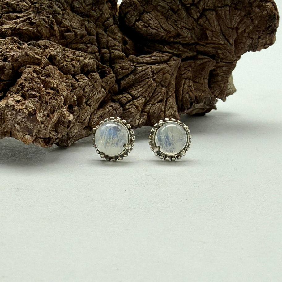 Moonstone Cabochon Studs