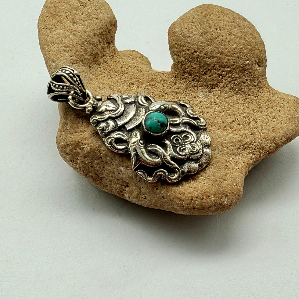 Tibetan Pendant with Turquoise Pendant