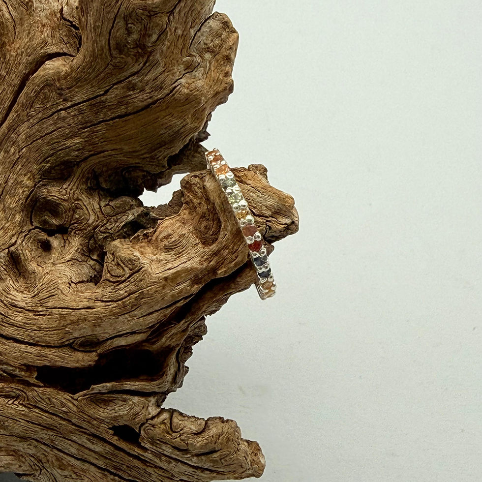 Multi Colour Sapphire Half Eternity Ring