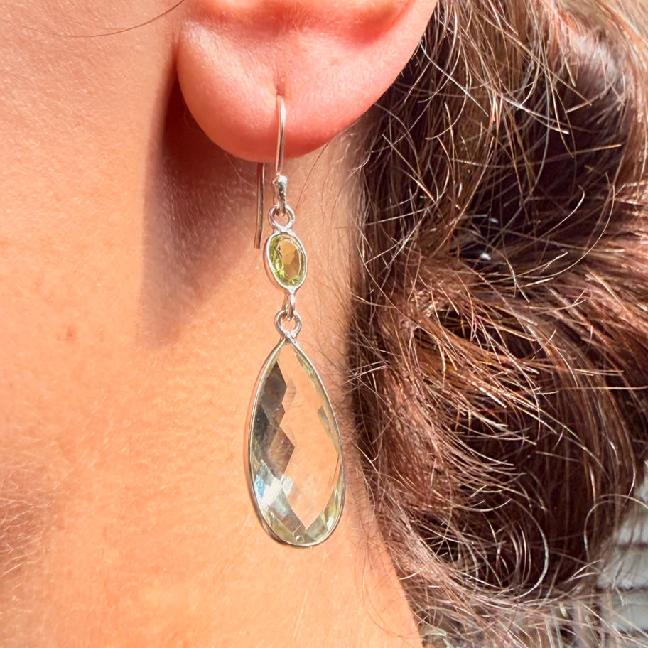 Peridot and Green Amethyst Earrings