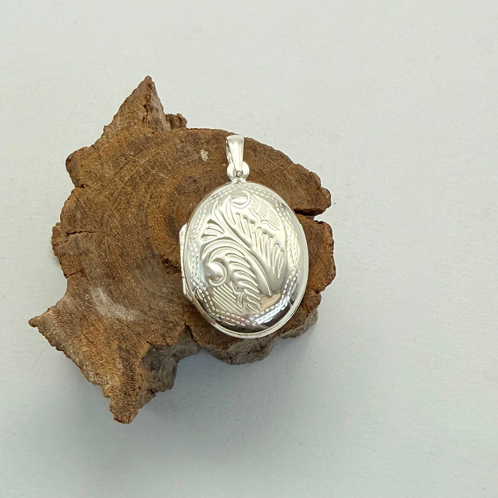 Engraved Oval Locket Pendant