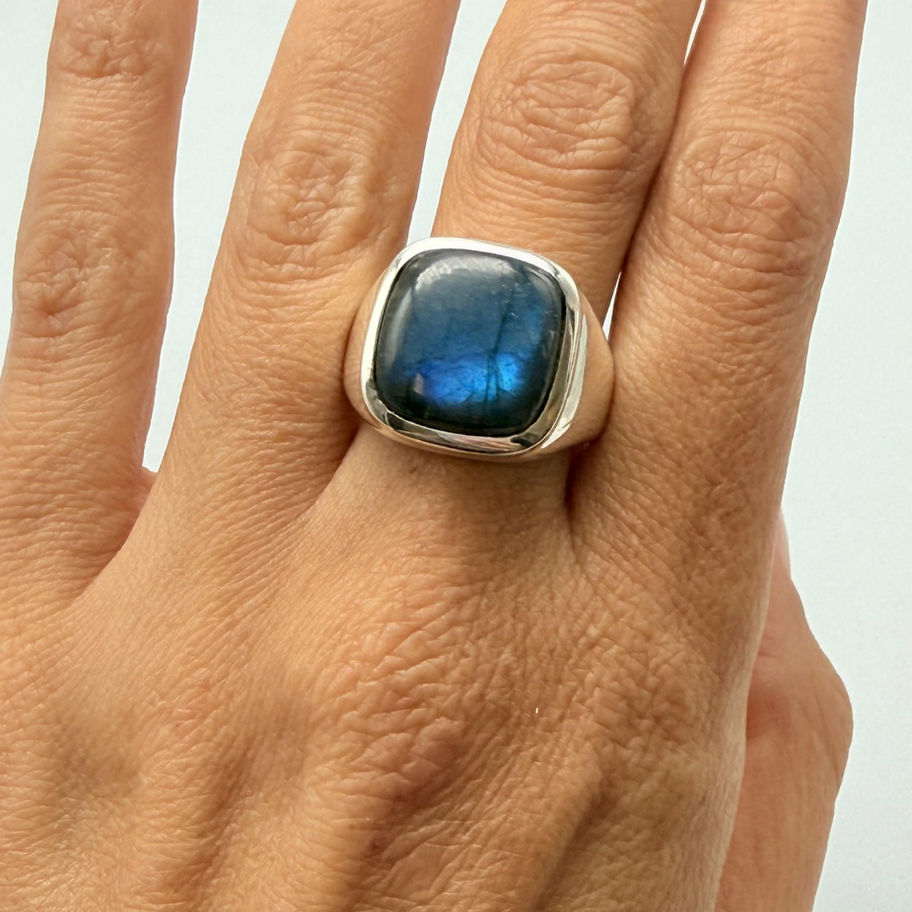 Square Labradorite Ring