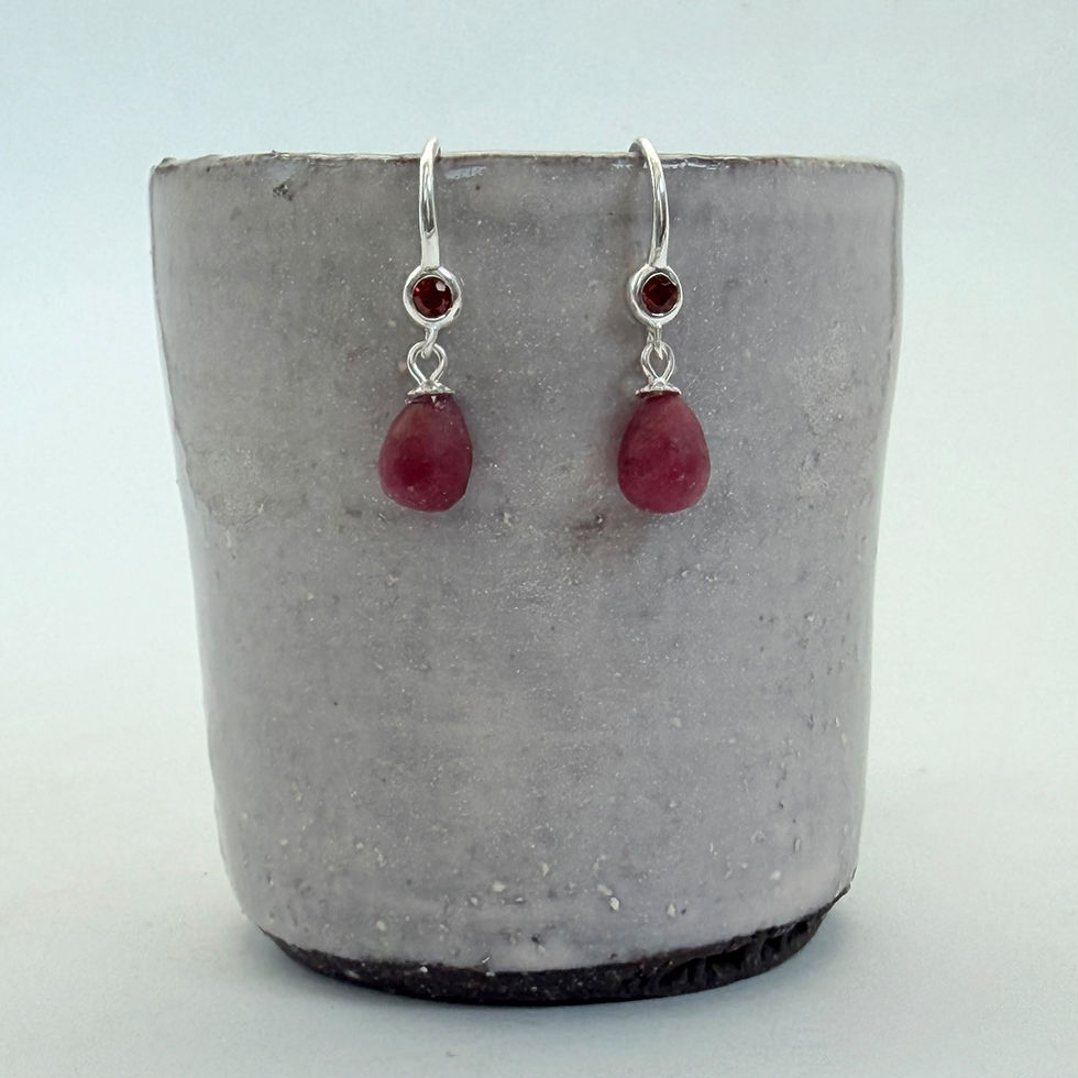 Garnet and Ruby Drop Earrings