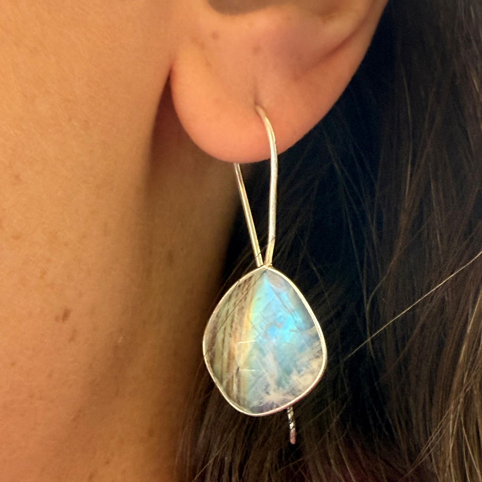 Irregular Faceted Moonstone Earrings