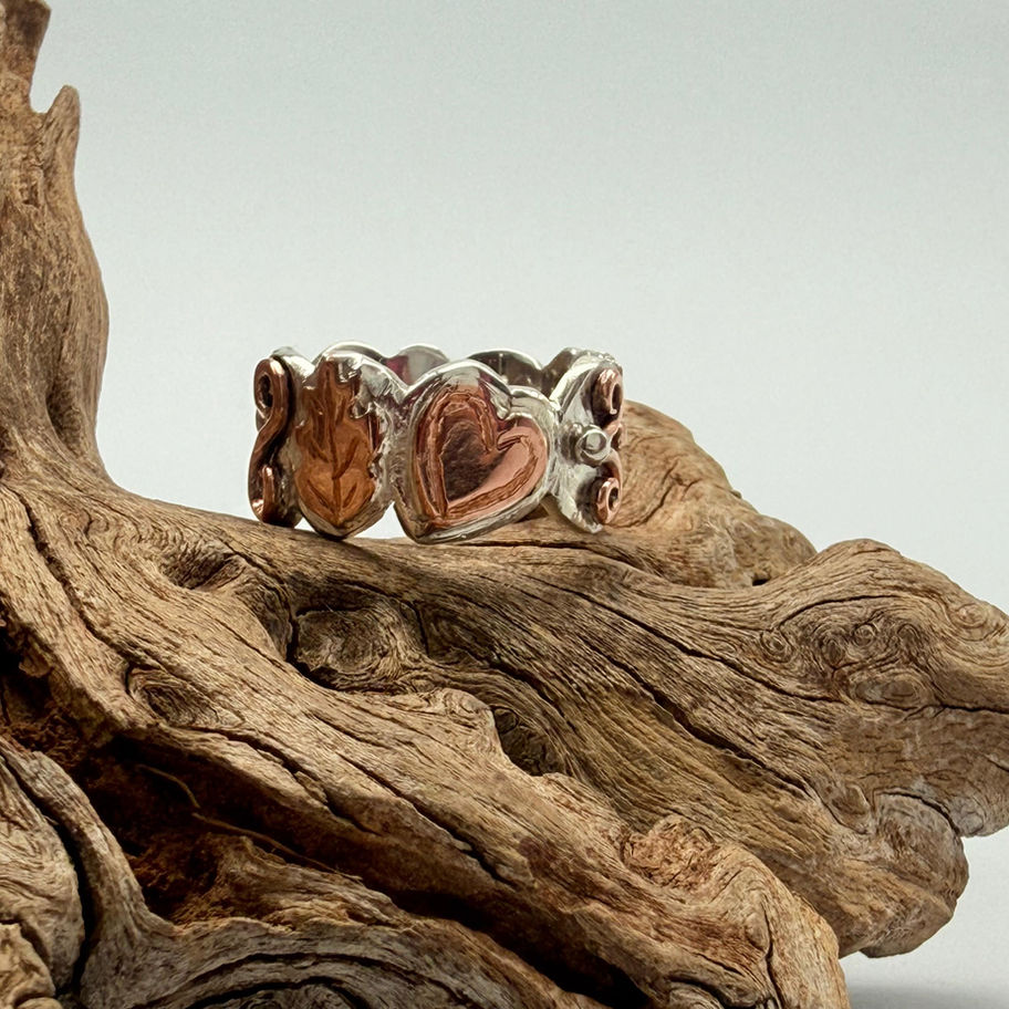 Silver and Copper Whimsy Ring