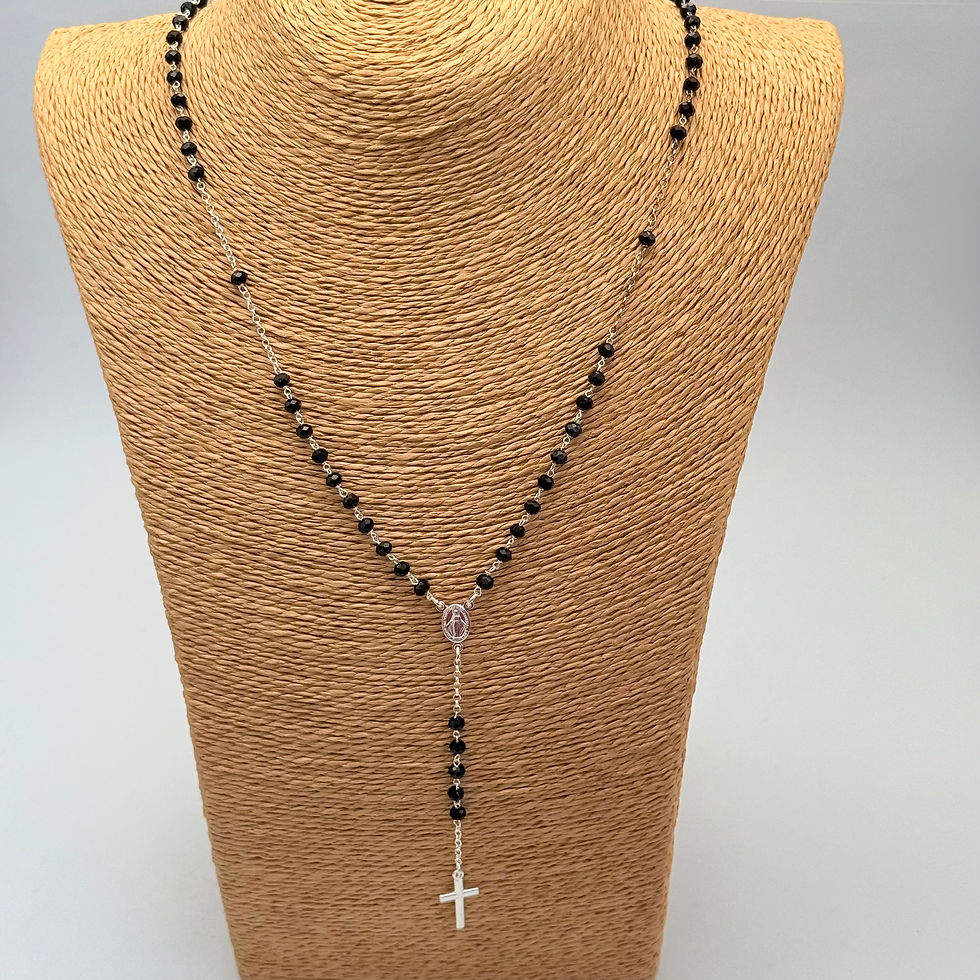Onyx Rosary Necklace