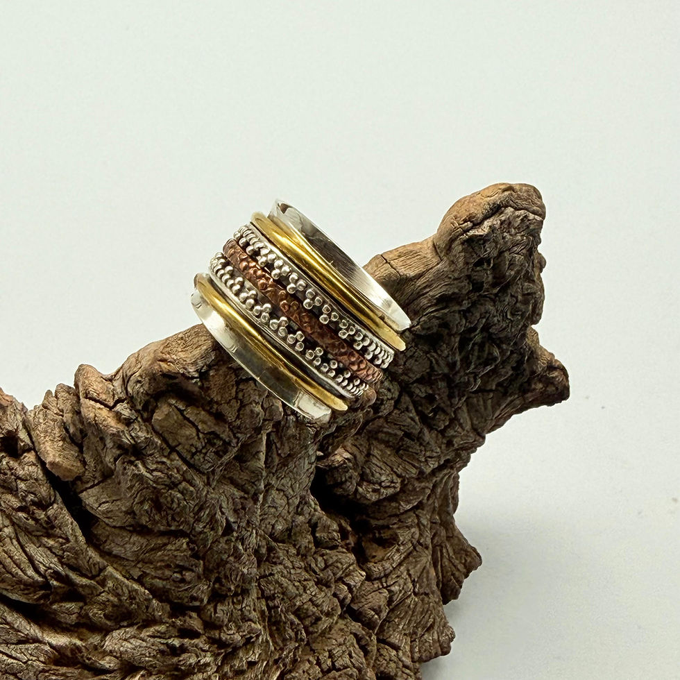 Silver, Copper and Brass Spinner Ring