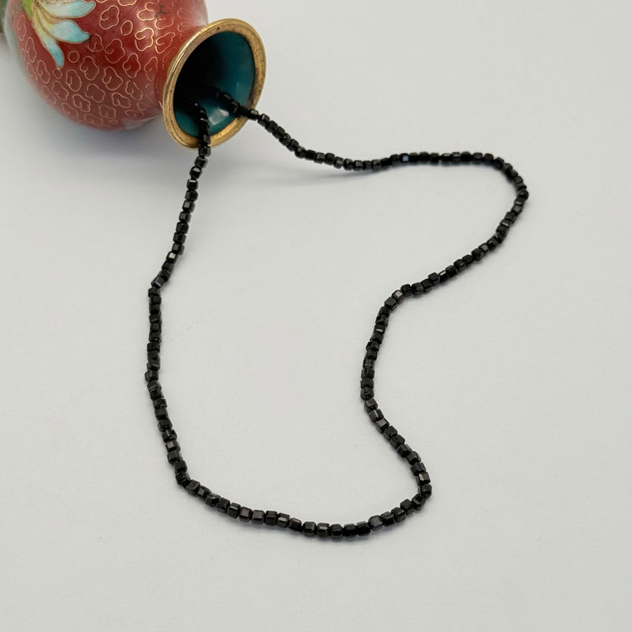 Onyx Square Bead Necklace