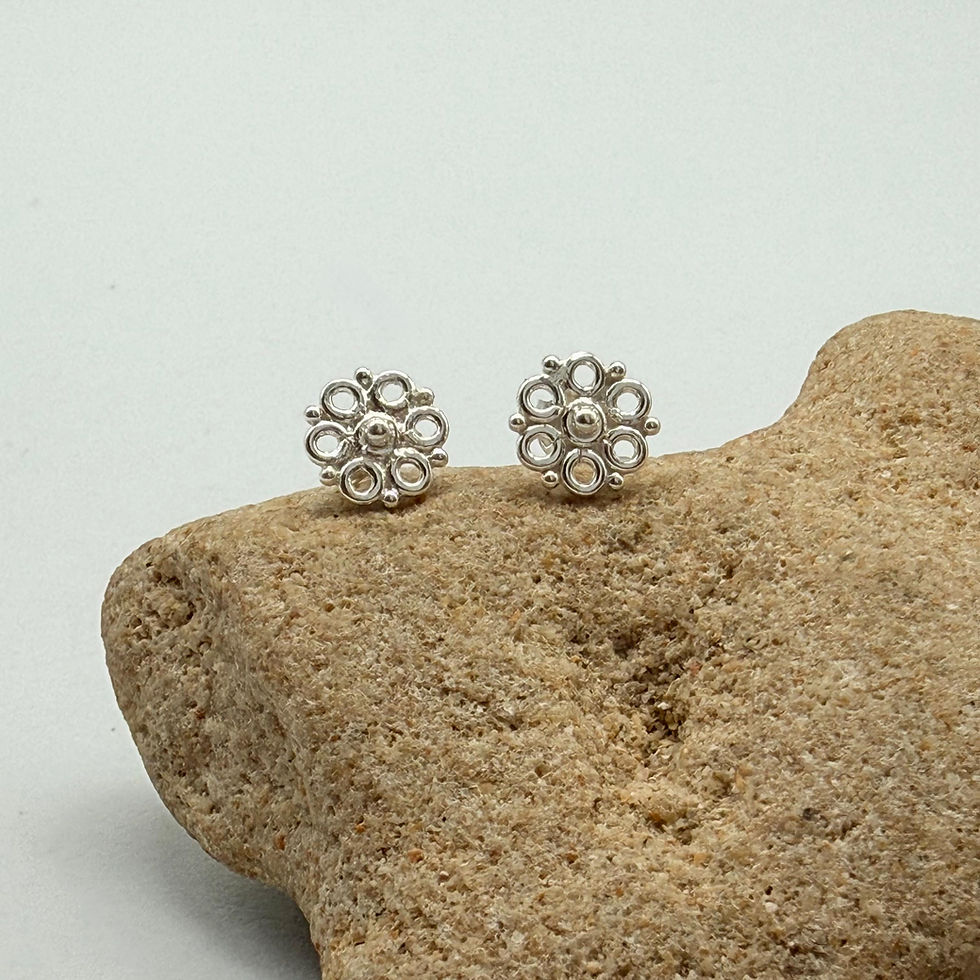 Open Circle Flower Studs