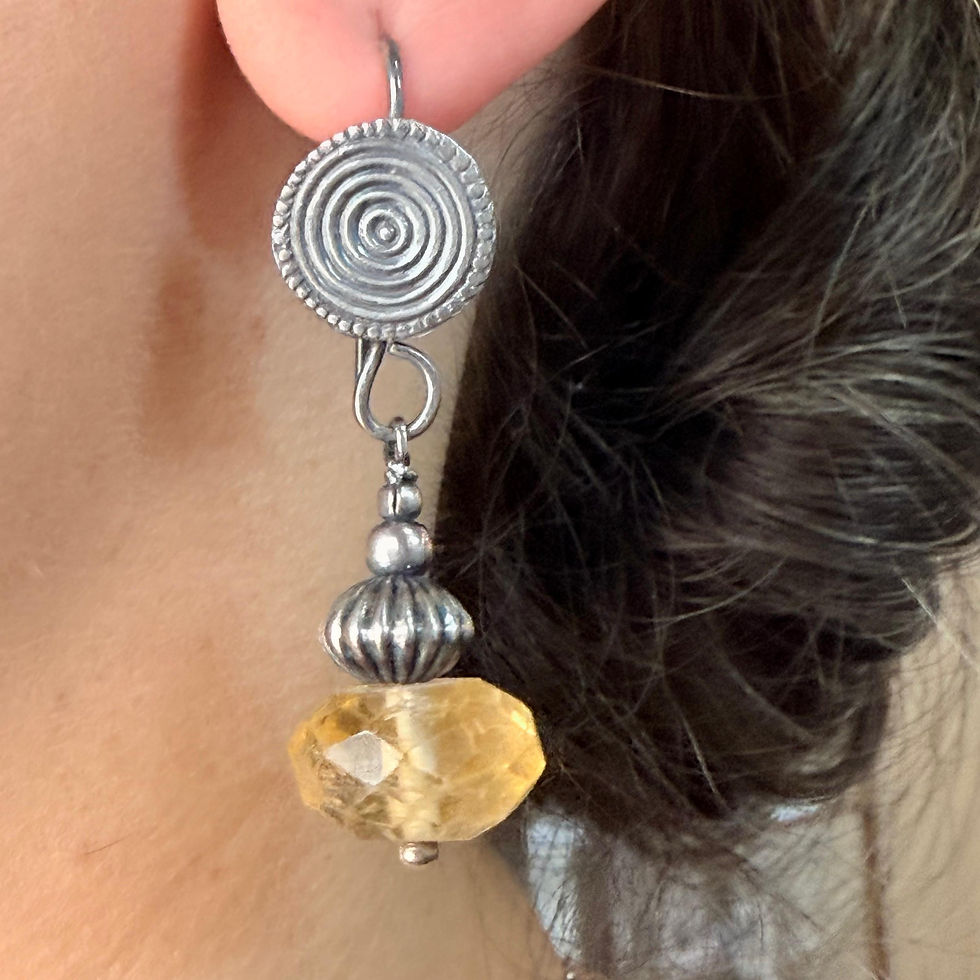 Ornate Faceted Citrine Earrings