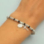 Religious Medallion and Cross Onyx Bracelet