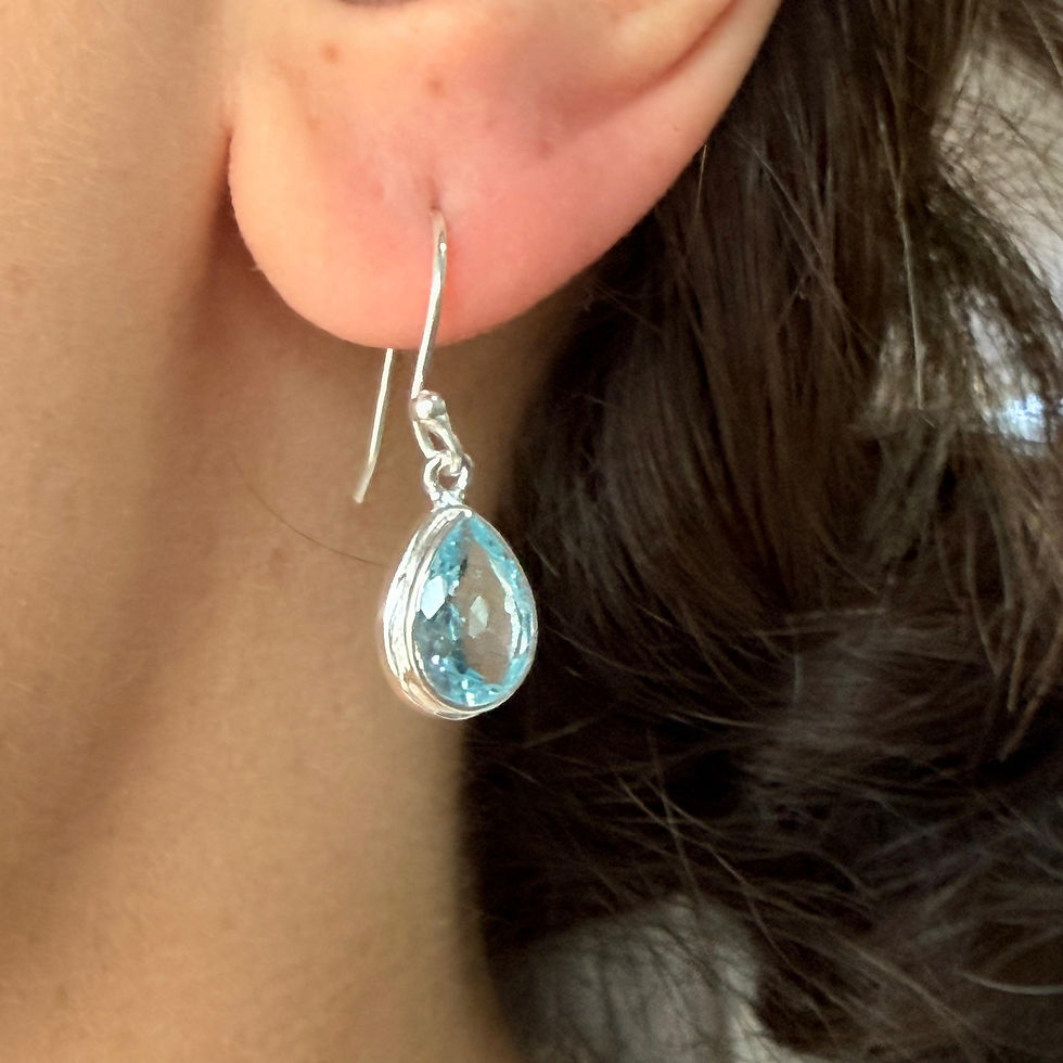 Blue Topaz Teardrop Earrings