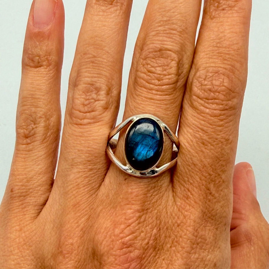 Labradorite Split Band Ring