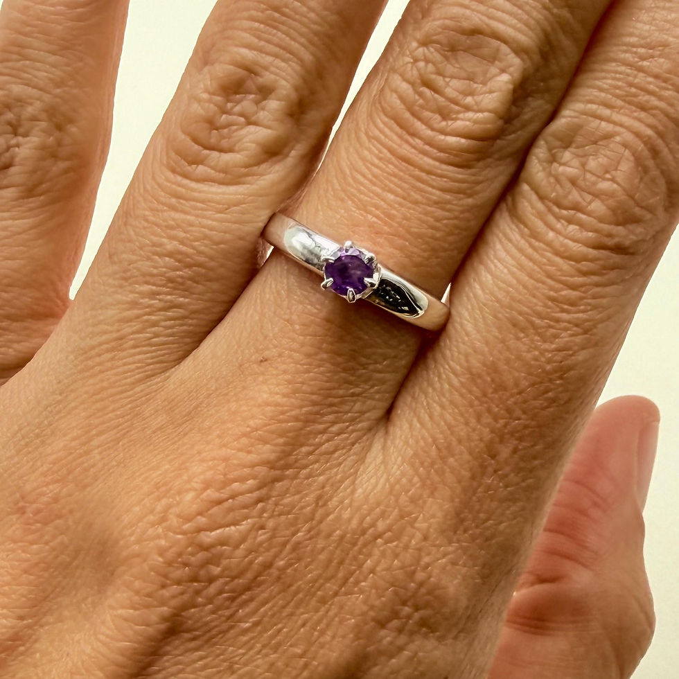Amethyst Claw Set Ring
