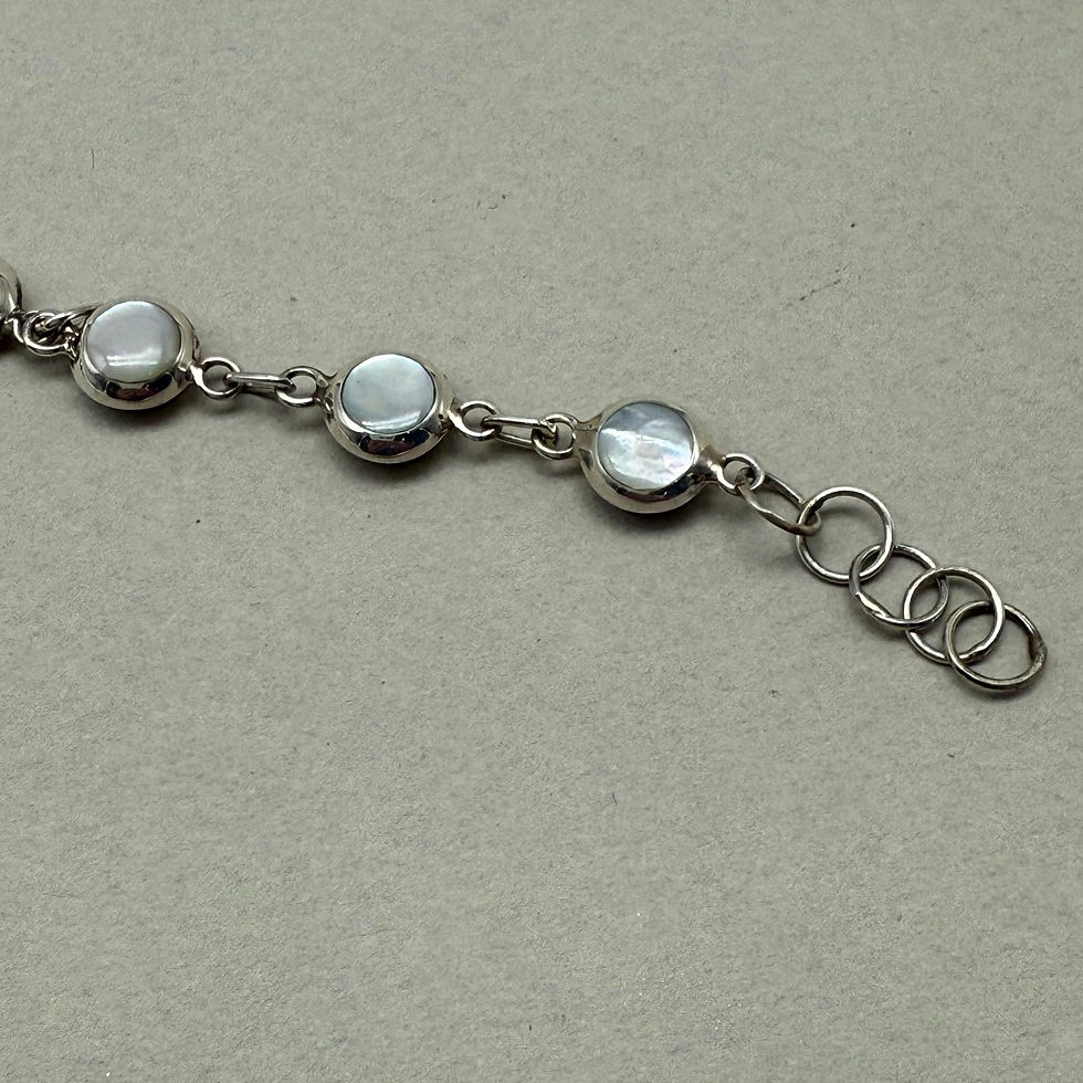 Thumbnail: Mother of Pearl and Abalone Shell Double Sided Bracelet