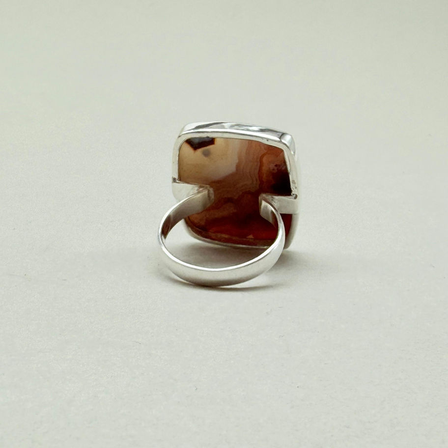 Crazy Lace Agate Rectangular Ring